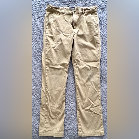 4 pr of The Children’s place flat from stretch chino pants 14 Husky uniform - Picture 3 of 10